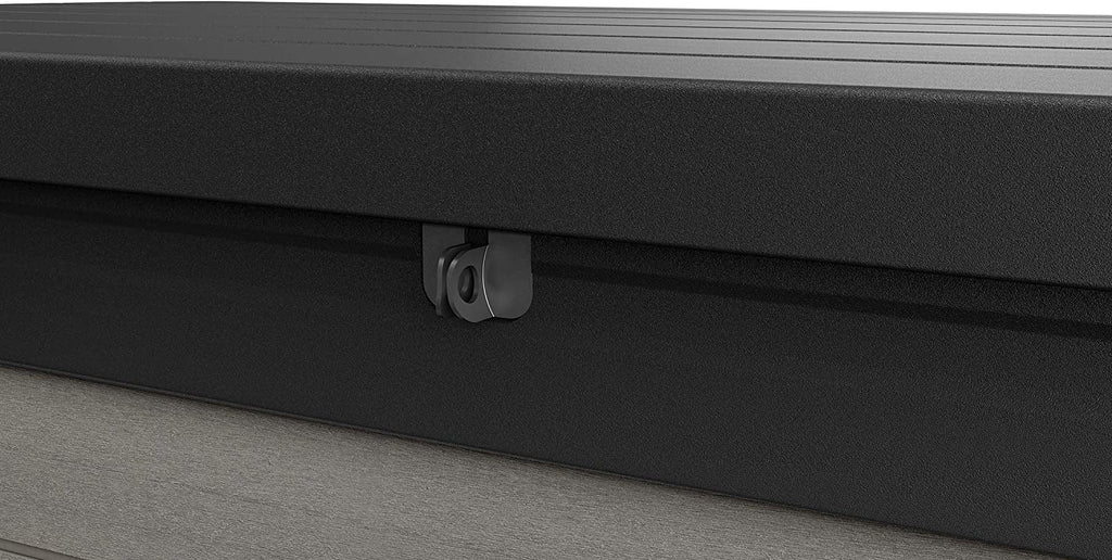 Denali 100 Gallon Resin Large Deck Box – Grey / Black