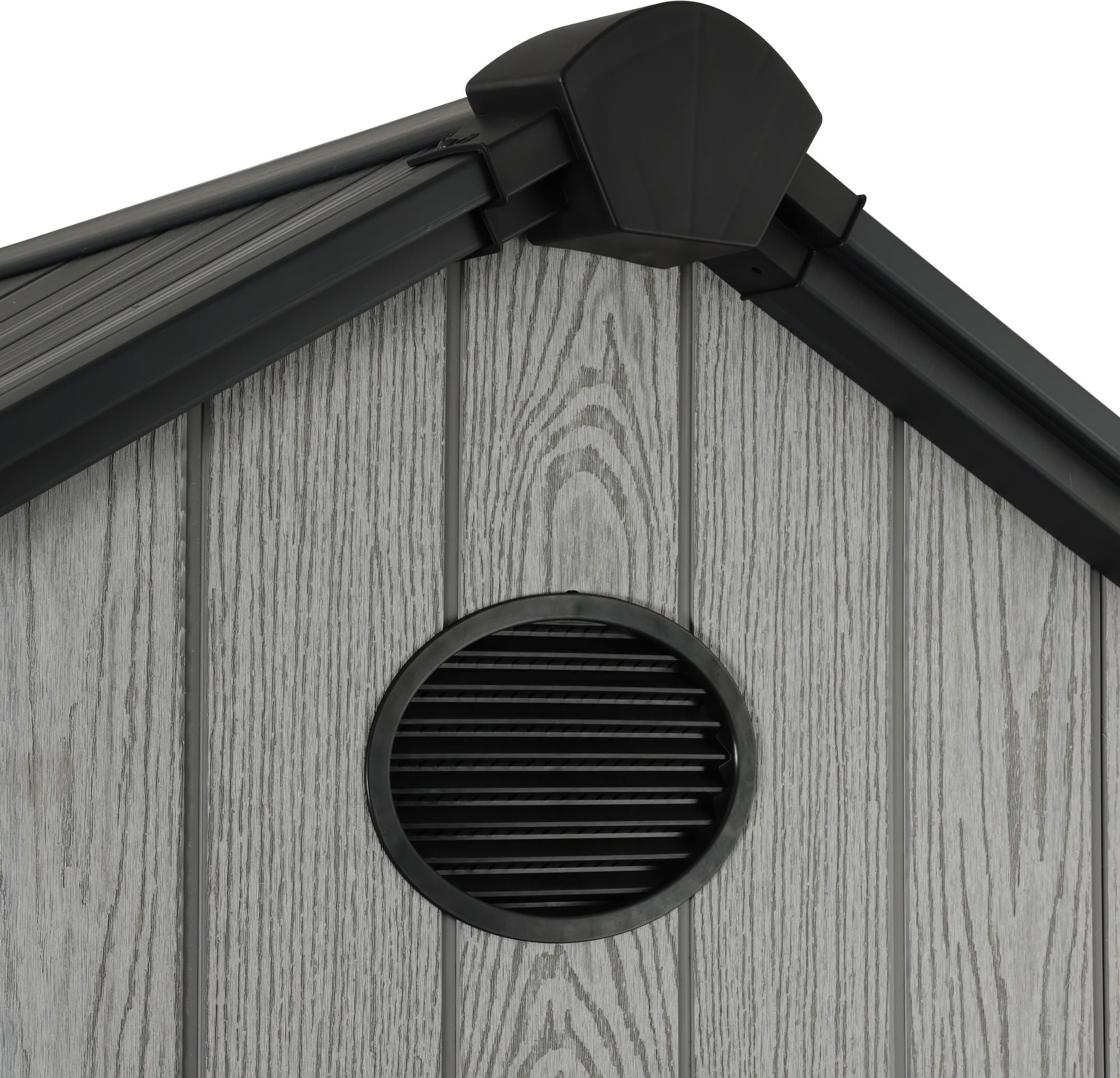 Pro Grade 8ft x 10ft Premium Plastic Double Door Garden Shed - Grey Wood Touch Texture