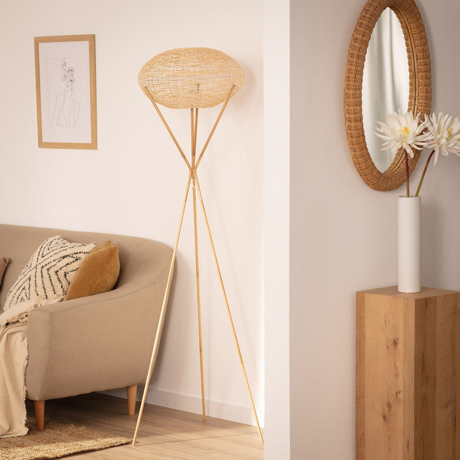 Rattan Floor Lamp | VOTCH - Moralgardenlab, Floor Lamps, moralgardenlab,, Moralgardenlab, moralgardenlab.com