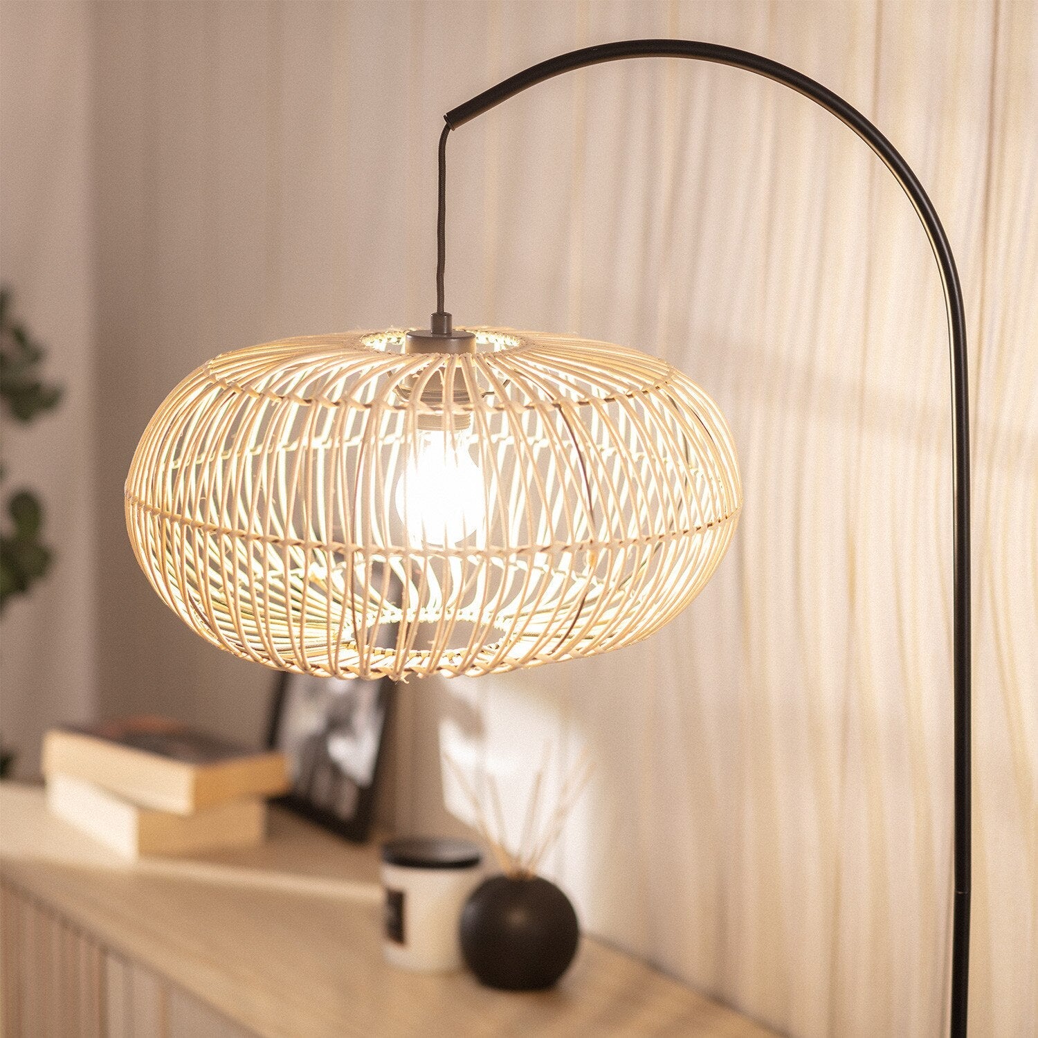 Rattan Floor Lamp | Clear - Moralgardenlab, Floor Lamps, moralgardenlab,, Moralgardenlab, moralgardenlab.com