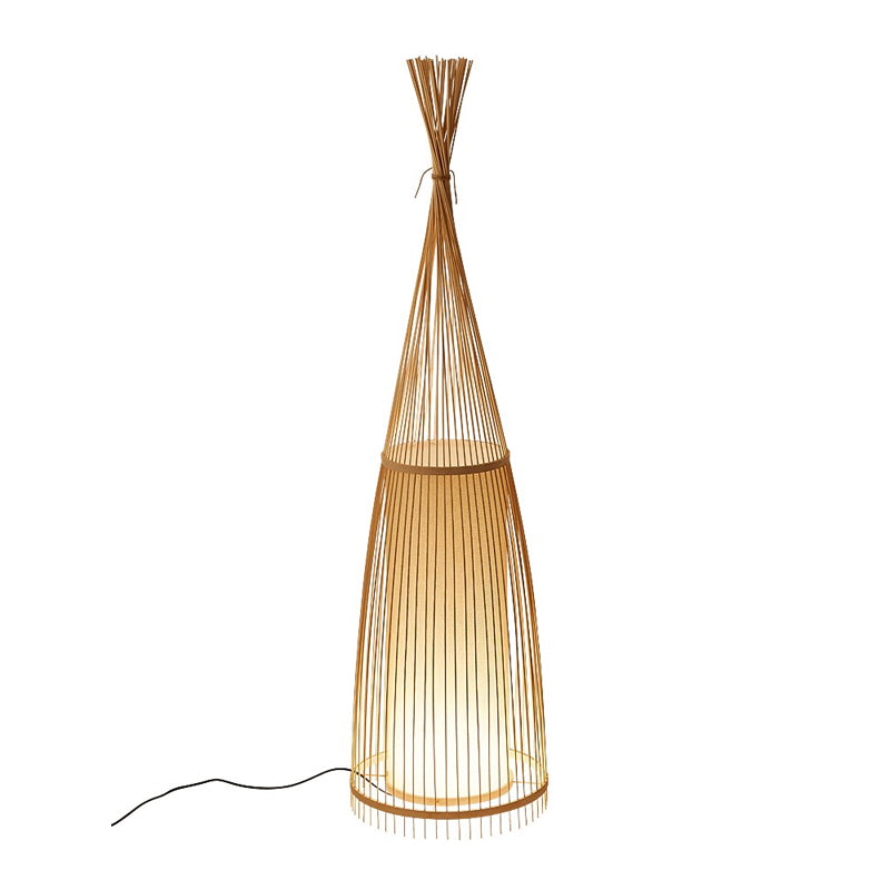 lampadaire salon rotin